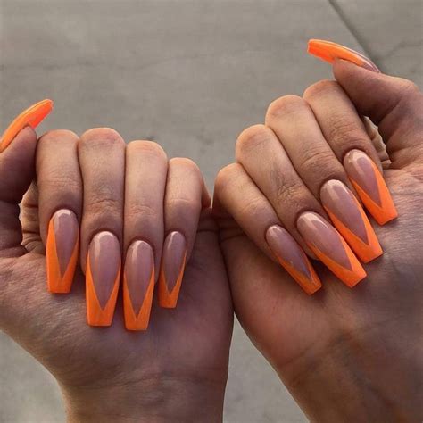 Orange Nail Vibes Swag Nails Orange Acrylic Nails