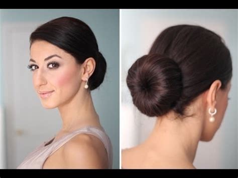 The hair on one side has been twisted into a 3d body, and on the other hand, you can create a nice partition. 2-Minute Elegant BUN Hairstyle - YouTube