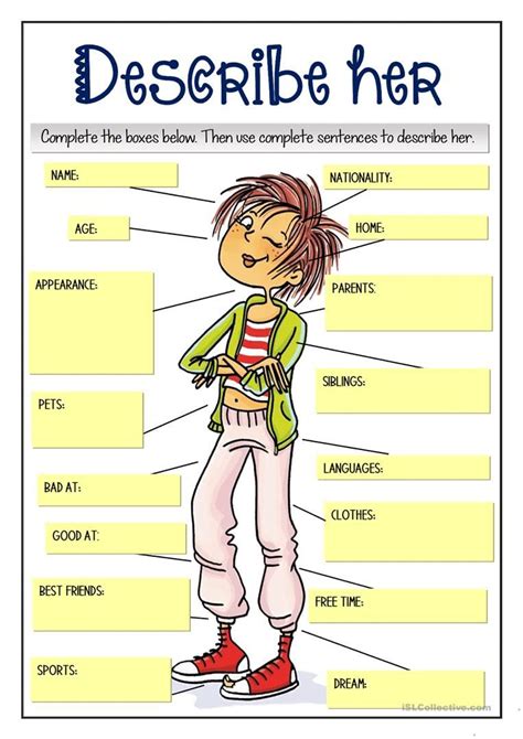 Describe Her English Esl Worksheets For Distance Learning And Physical Classrooms Grammar