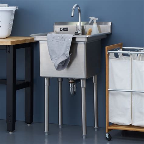 Utility sinks, also known as laundry sinks or laundry tubs, are wider and although plastic utility sinks are the most common type, they come in several other materials. TRINITY Stainless Steel Utility Sink, add this to your ...