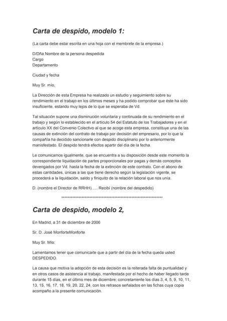 Carta De Despido Por Insubordinacion Kulturaupice