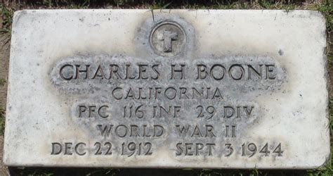 116th Infantry Regiment Roll Of Honor Pfc Charles Harry Boone