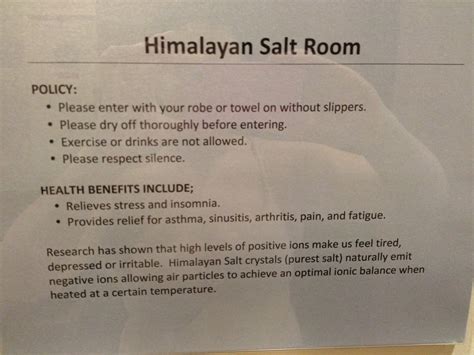 Who can benefit from salt therapy? Benefits of Himalayan Salt room which was my personal fave ...