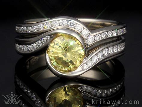 Top picks for wedding bands to go along with your engagement ring style. Curved Diamond Channel Wedding Bands by Krikawa