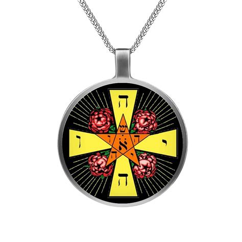 Esoteric Necklace Rosicrucian Rose Cross Tetragrammaton Jhvh Jewelry