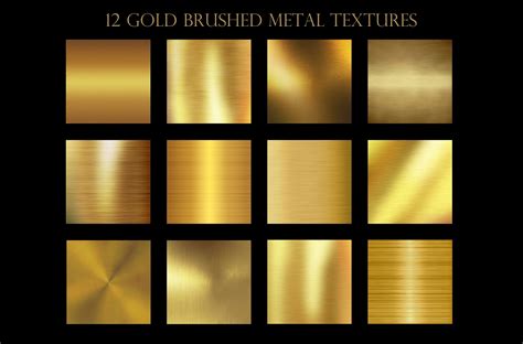Metallic Textures Bundle Brushed Metal Texture Gold Digital Paper
