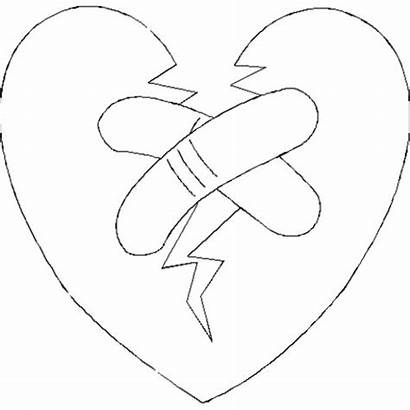 Broken Coloring Pages Heart Hearts Wings Colouring