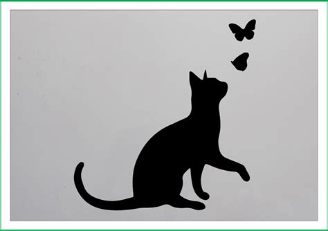 Cat With Butterflies Print Mylar Stencil 190 Micron Mylar A4 Etsy