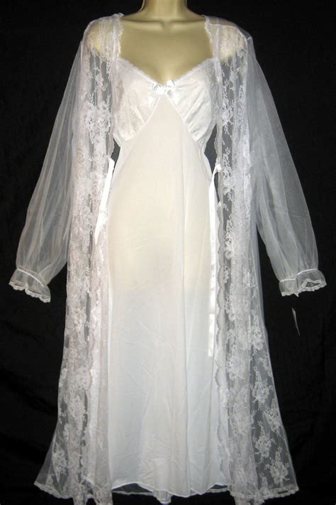 Plus Size White Bridal Peignoir And Long Nightgown X Nwt Sleepwear