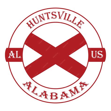Premium Vector | Huntsville alabama flag usa travel souvenir seal stamp