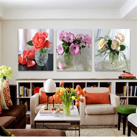 Frameless Flower Painting Canvas Wall Paintings Modern Style Suitable