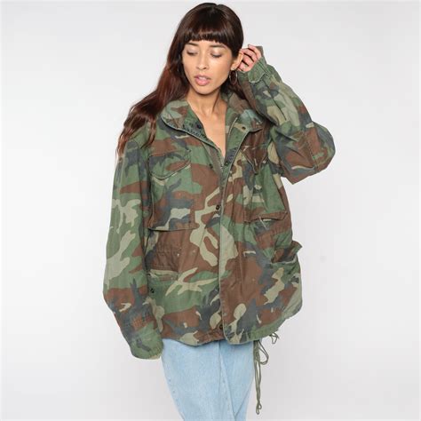 Camouflage Army Jacket Camo Military Jacket Distressed Olive Drab Green