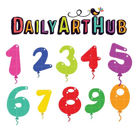 Balloon Cartoon Numbers Clip Art Set Daily Art Hub Graphics Alphabets And Svg
