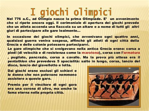 Durante la prima olimpiade, ci fu una sola gara, lo stadion, ovvero, una corsa di circa 192 metri. Le poleis