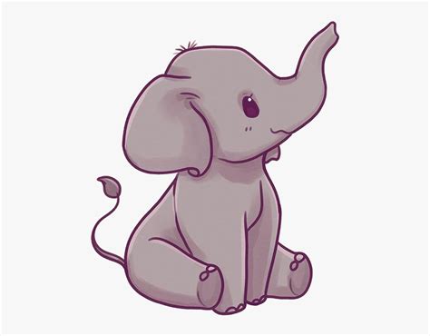 Kawaii Cute Cartoon Elephant Png Image With Transparent Background