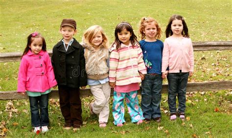 Diverse Group Of Little Kids Outside Stock Image Image Of Latina