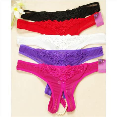 G String Sexy Underwear Women Lady Lace Crotchless Intimates Briefs