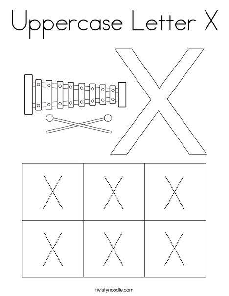 Uppercase Letter X Coloring Page - Twisty Noodle | Uppercase letters
