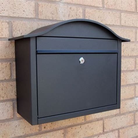 Outdoor Post Box Ornate Black Steel Large Size
