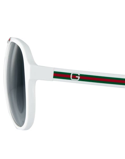 gucci white aviator sunglasses in white lyst