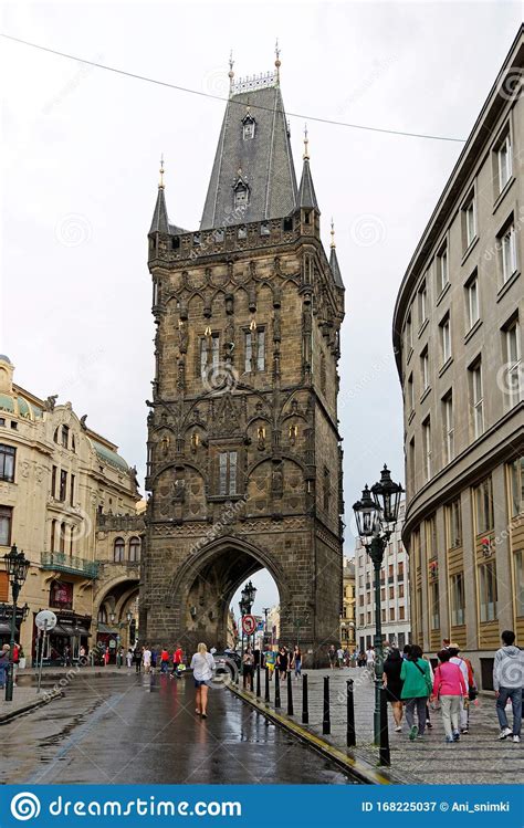 Powder Tower A High Gothic Tower In Prague Czech Republic Editorial