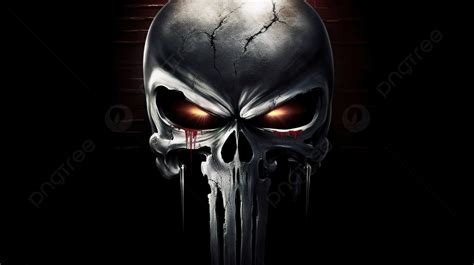 The Punisher S Skull Against Black Backgrounds With Red Punisher