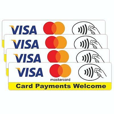 Card Payment Sticker Visa MasterCard Contact less Taxi Shop Business 4