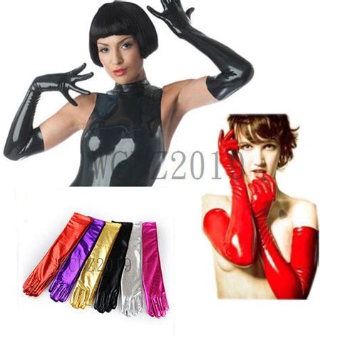 Womens Pvc Opera Long Gloves Wet Look Shiny Novelty Party Costume Glove Bondage Ebay