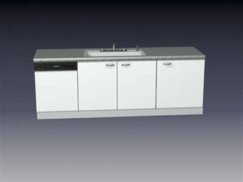 Kitchen Counter Top Sink Cabinet 3d Model 3dsmax3ds Files Free