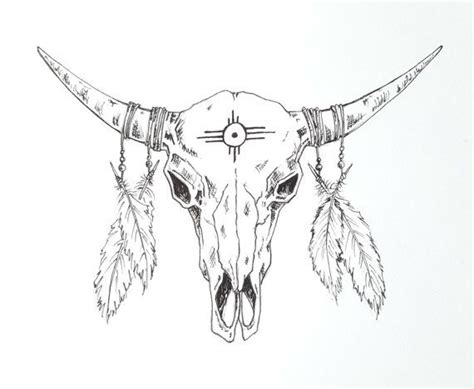 Native American Inspired Skull Crânes Artistiques Tatouages