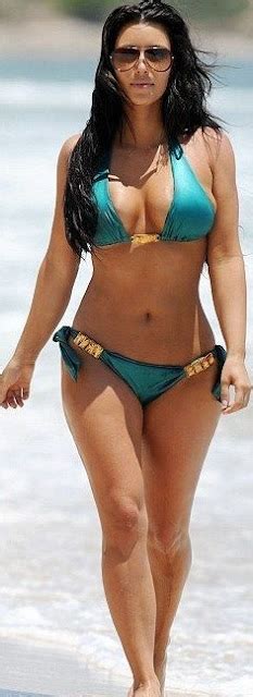 Skinny Vs Curvy Kim Kardashian Hot Bikini Wallpapers