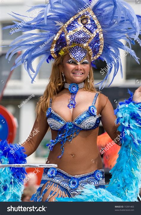Beautiful Girl In A Summer Carnaval Street Parade Rotterdam