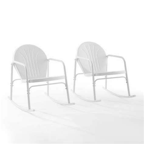 Crosley Furniture Co1013 Wh Outdoor Rocking Chair Set White Gloss 2