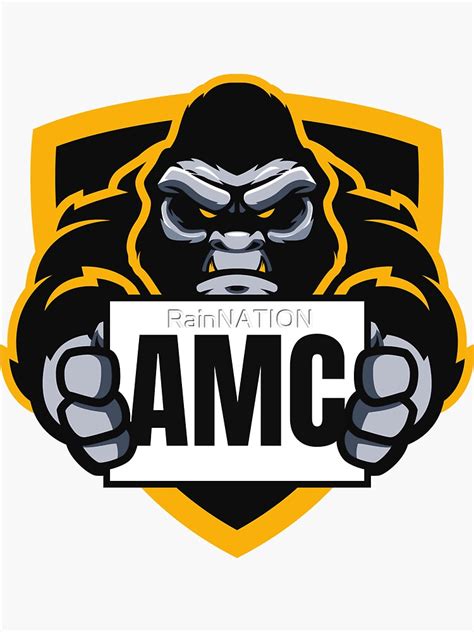 Amc Ape Hodl Amc Shield Ape Version 1 Sticker By Rainnation