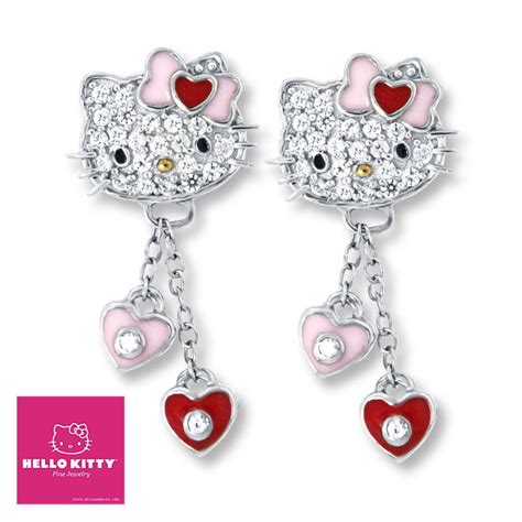 Hello Kitty Earrings Swarovski Elements Sterling Silver