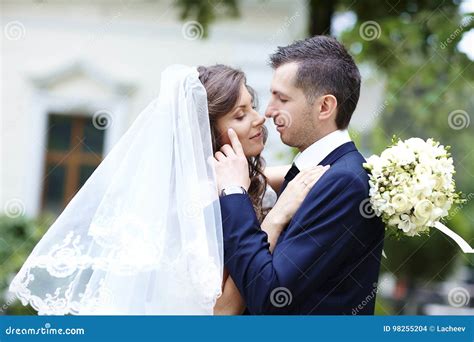 Happy Bride And Groom Wedding Couple Stock Photo Image Of Marriage