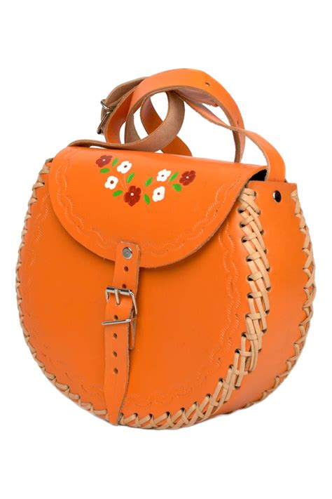 Basic Orange Leather Bag Large Nacoshop