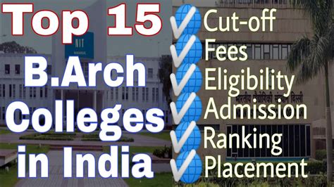 15 best b arch colleges in india all about cutoff fee eligibility package 2020 latest b