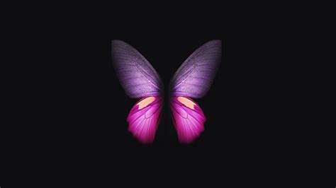 Download Wallpaper 1366x768 Samsung Galaxy Fold Pink Purple Butterfly