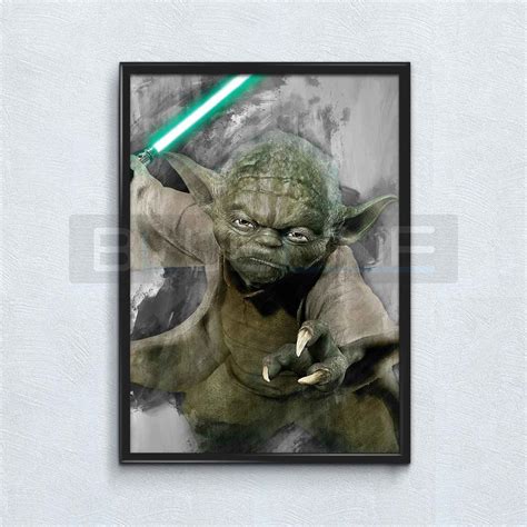 Yoda Poster Yoda Print Star Wars Art Print Home Decror Wall Etsy