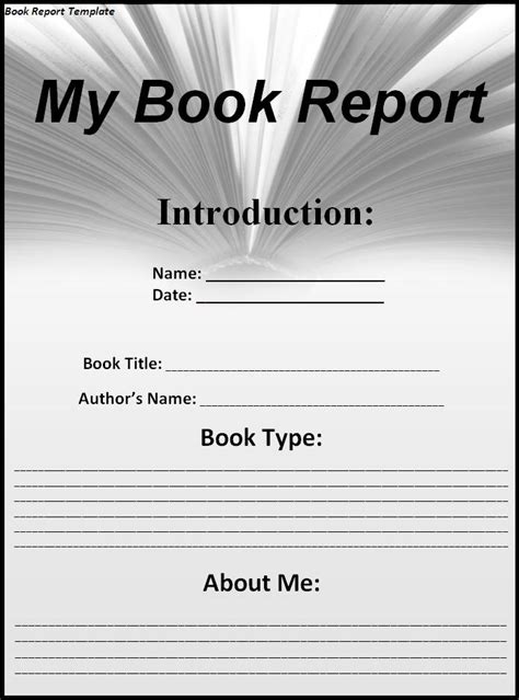 Book Report Template Professional Word Templates
