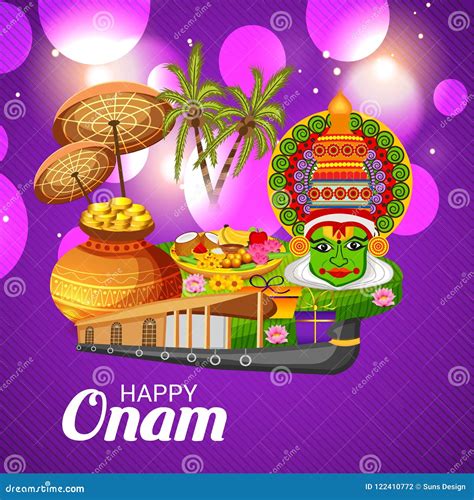 Happy Onam Festival Of South India Kerala Stock Illustration