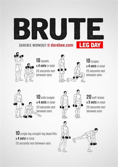 Darebee Leg Day Workout Use With Or Without Weights Leg Day