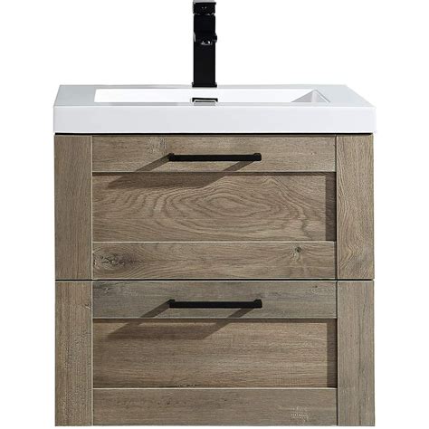 Cosmo Eve Floating 24 Inch Bathroom Vanity Cabinet With Integrated Sink