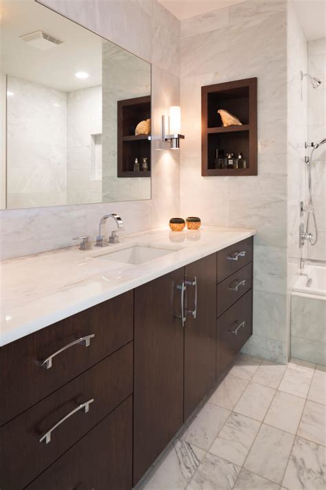 Master Bathroom With Modern Cherry Cabinets Dura Supreme Cabinetry