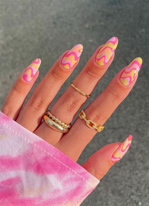 30 Coolest Summer Nails 2021 Swirl On Swirl