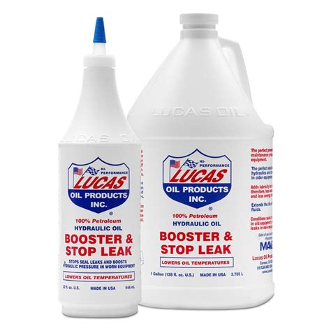 Oil stop leaks are designed to stop and seal leaks caused by general wear and tear in your vehicle's engine. Lucas Oil® - Hydraulic Oil Booster/Stop Leak