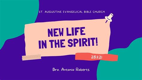 Saebc Live New Life In The Spirit Antonio Roberts Romans 81 17