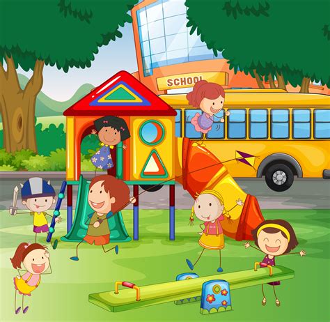 Children Playing In The School Playground 360630