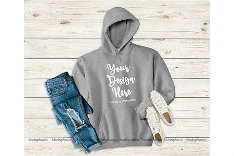 Are you searching for svg mockup png images or vector? Sport Grey Hoodie Mockup, Hooded Sweatshirt Mock Up Flat ...